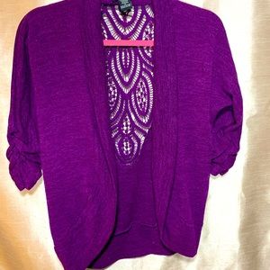 Vibrant Purple Timing Sweater | Lace Open Back